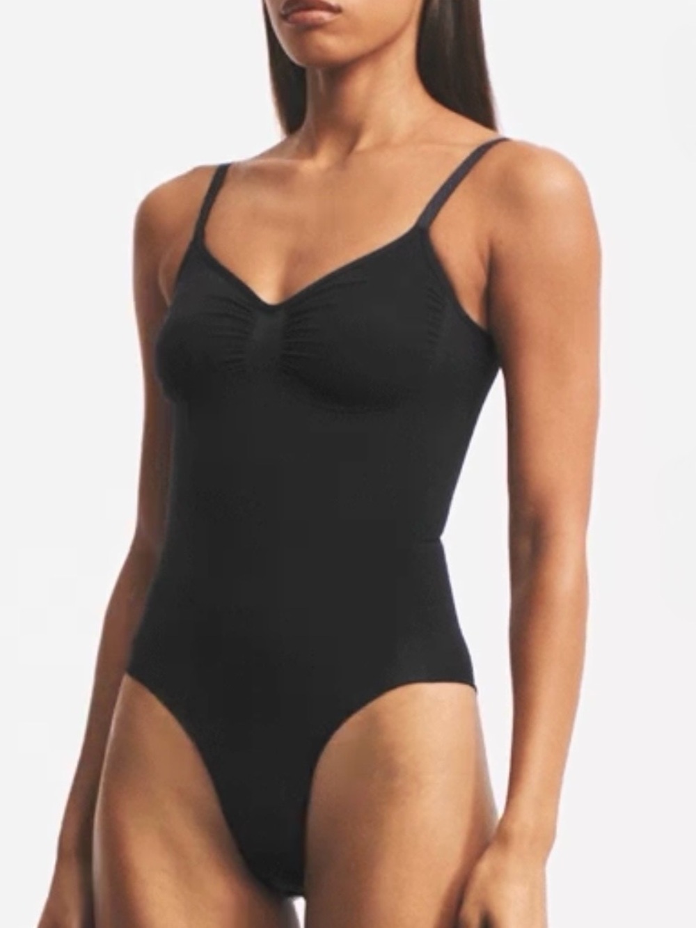 SKIMS Black Seamless V-Neck Bodysuit Shapewear - Picture 9 of 9